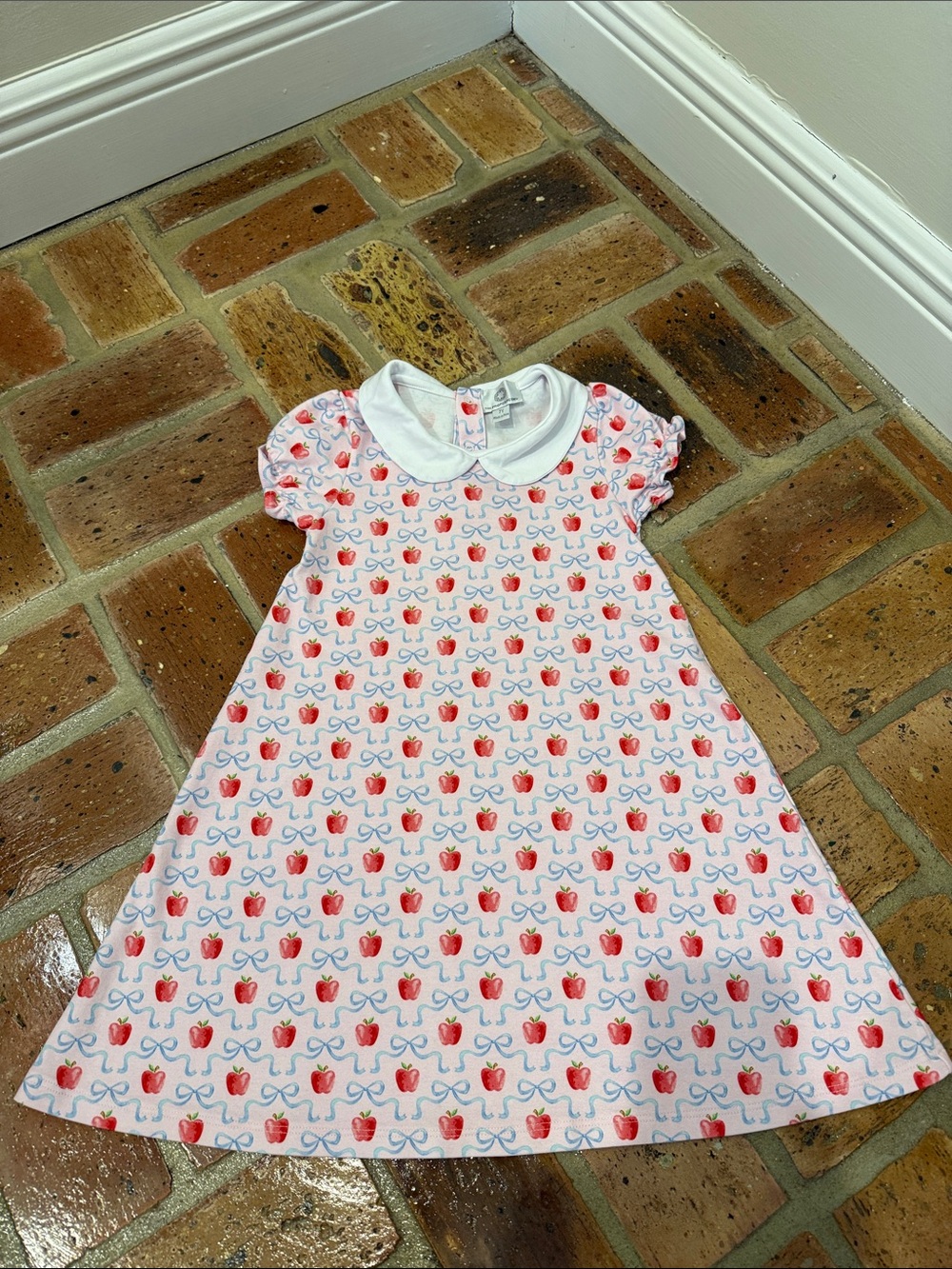 Proper Peony Girls Pink Pima School Apple Blossoms Dress with Collar - Size 7